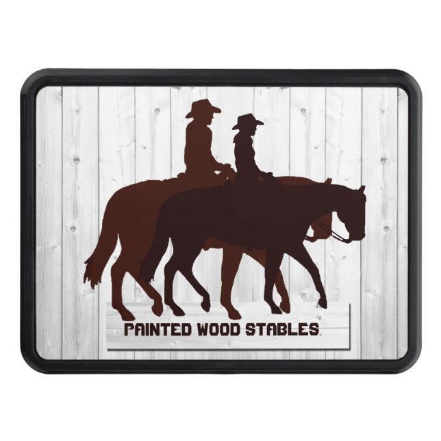 Horse Stables Western Horseback Weathered Wood Hitch Cover (Front)