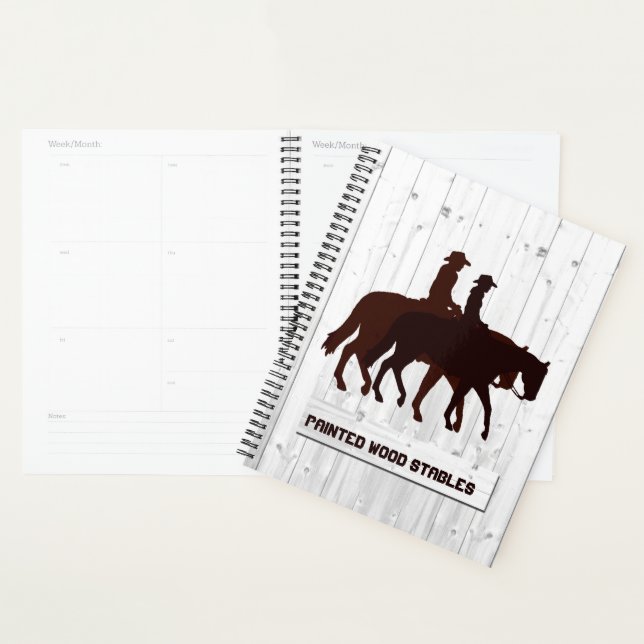 Horse Stables Western Horseback Weathered Wood  Planner (Display)