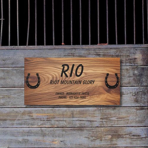 Horse Stall Name Owner Contact Information Barn Door Sign