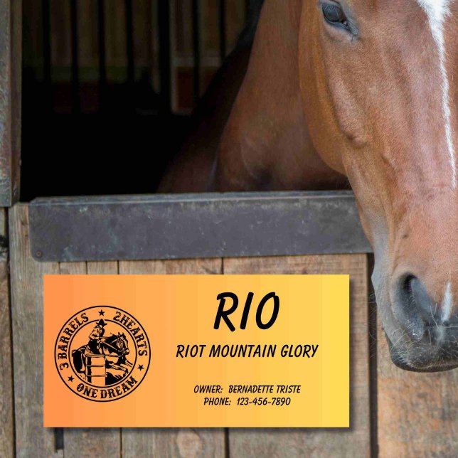 Horse Stall Name Owner Contact Information Barn Door Sign (Creator Uploaded)