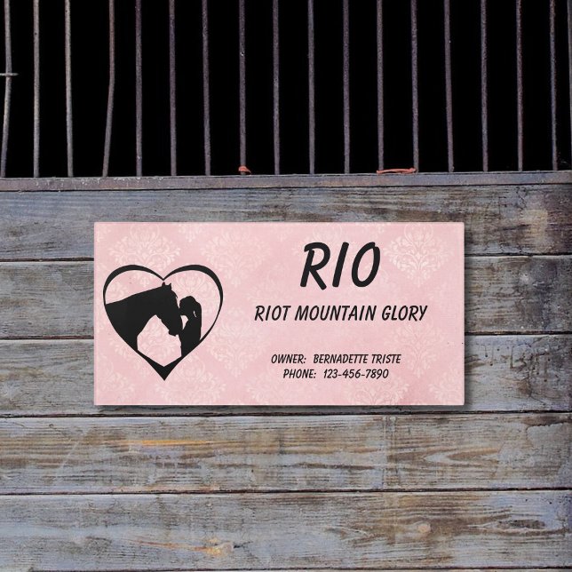 Horse Stall Name Owner Contact Information Barn Door Sign (Creator Uploaded)