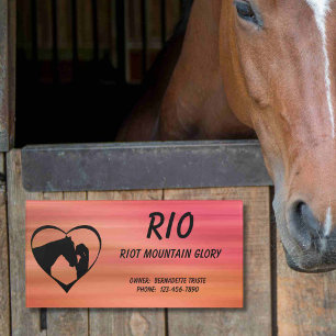 Horse Stall Name Owner Contact Information Barn Door Sign