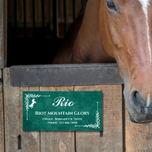 Horse Stall Name Owner Contact Information Barn Door Sign