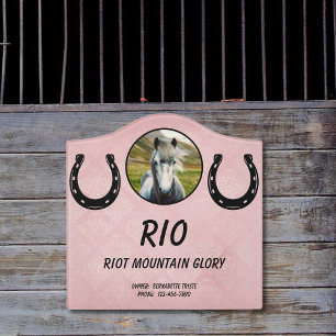 Horse Stall Name Photo Owner Text Barn Door Sign