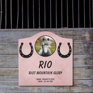 Horse Stall Name Photo Owner Text Barn Door Sign