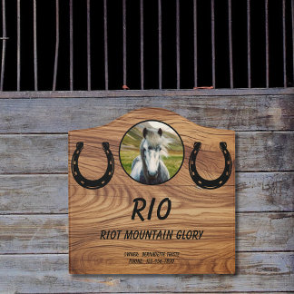 Horse Stall Name Photo Owner Text Barn Door Sign