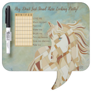 Horse Stall Sign with Editable Text - White Horse Dry Erase Board