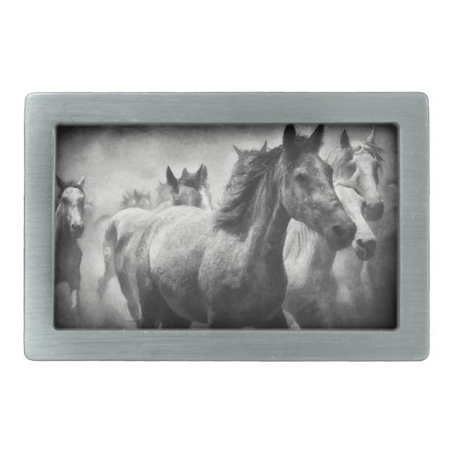 Horse Stampede Belt Buckle (Front)