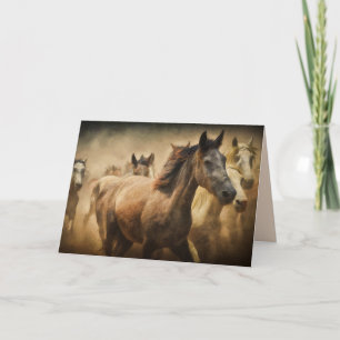  horse stampede greeting card