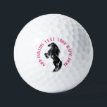 Horse Stamps Golf Balls Personalized Custom Text<br><div class="desc">Personalized Custom Text Stamps Golf Balls with Upright Black Wild Horse - Painting - Customizable - Choose / Add Your Unique Text - Name / Colors / Font / Size / Elements - Image - Make Your Special Golf Ball Stamp Gift - Resize and move or remove and add elements...</div>