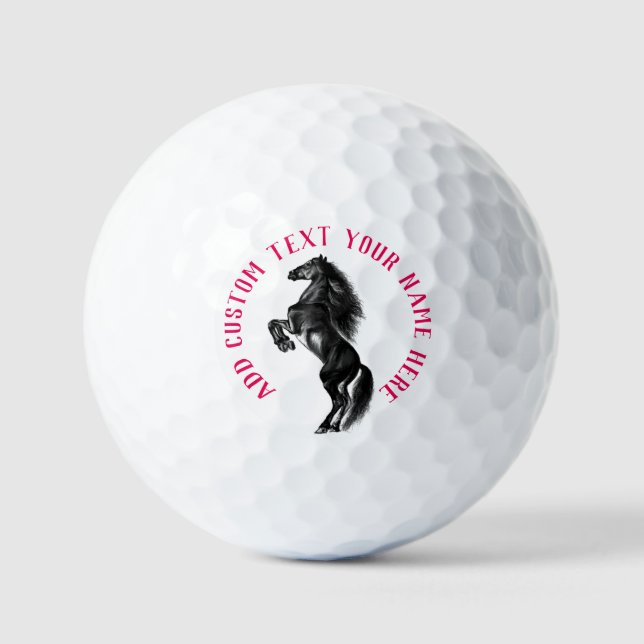 Horse Stamps Golf Balls Personalized Custom Text (Front)