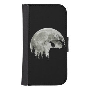 Horse Stand On Mountain Spooky Halloween Moon Galaxy S4 Wallet Case