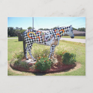 Horse statue postcard
