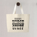 Horse Stuff | Custom Name Equestrian Barn Large Tote Bag<br><div class="desc">Custom Name Equestrian Horse Stuff Large Tote Bag</div>