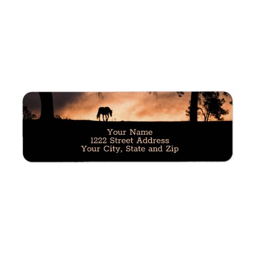 Horse Sunrise Beautiful Silhouette Custom Return Label