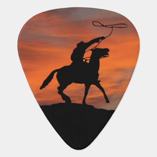 Horse & Sunset Country Music Guitar Pick Plectrum (Front)