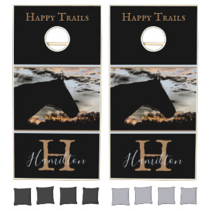 Horse Sunset Monogram Cornhole Set