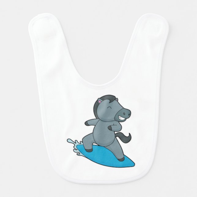 Horse Surfer Water sports Baby Bib (Front)