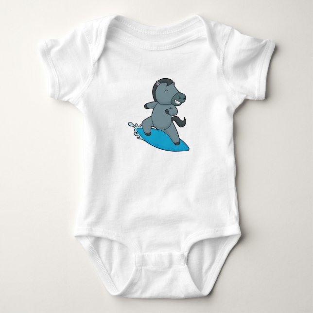 Horse Surfer Water sports Baby Bodysuit (Front)