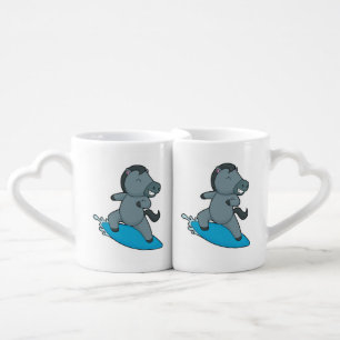 Horse Surfer Water sports Coffee Mug Set