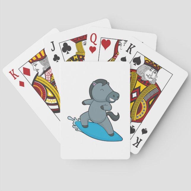 Horse Surfer Water sports Poker Cards (Back)