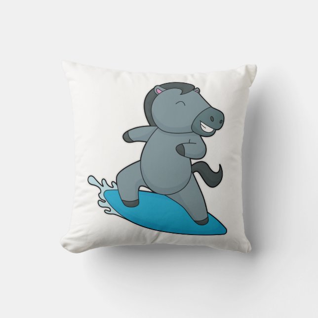 Horse Surfer Water sports Throw Pillow (Front)