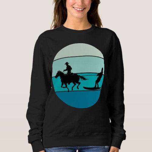 Horse Surfing Wakeboarding Water Skiing Beach Ride Sweatshirt