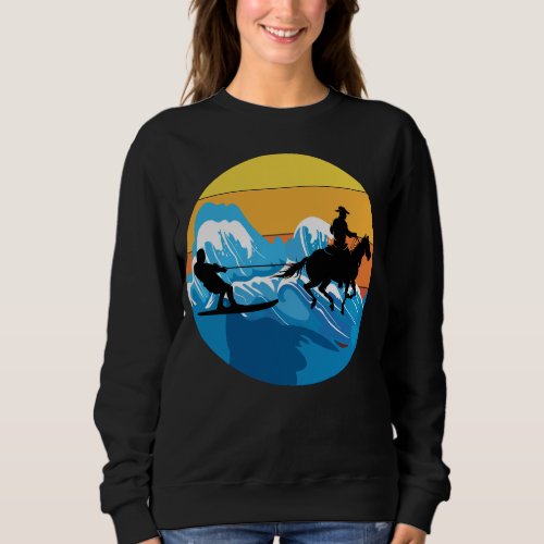 Horse Surfing Wakeboarding Water Skiing Sea Wave Sweatshirt