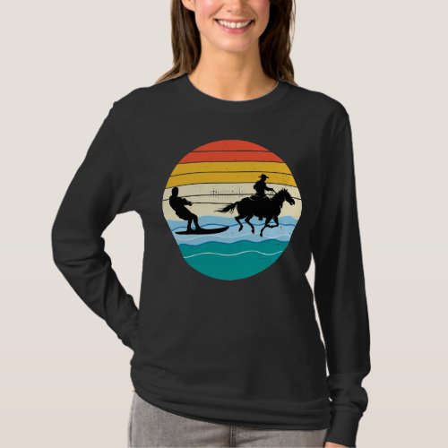 Horse Surfing Wakeboarding Water Skiing Sea Wave T_Shirt