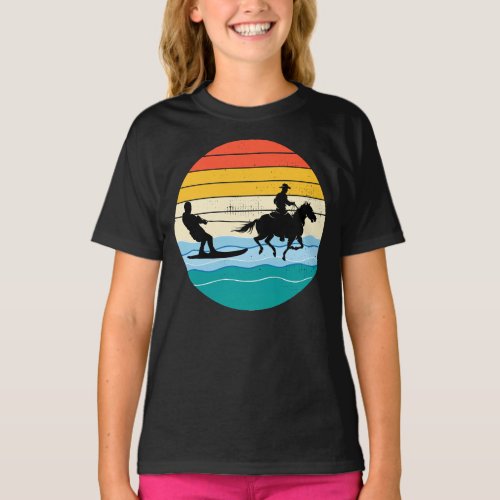 Horse Surfing Wakeboarding Water Skiing Sea Wave T_Shirt