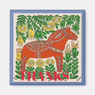 Horse ,Sweden, edit or add  text Magnet