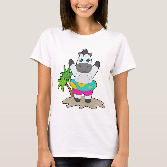 Horse Swimming Inflatable float Summer T-Shirt (Front)