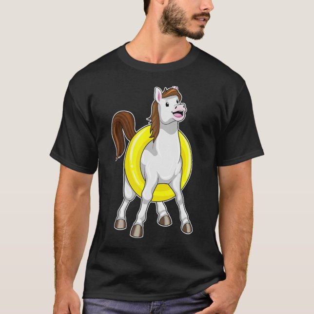 Horse Swimming Lifebuoy Water sports T-Shirt (Front)