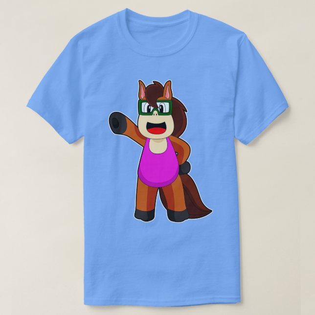 Horse Swimming Swimsuit T-Shirt (Design Front)