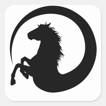 Horse Swirl Square Sticker