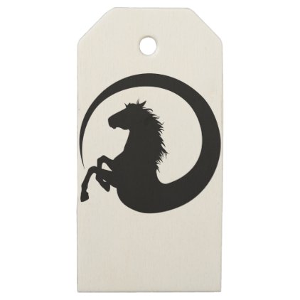 Horse Swirl Wooden Gift Tags