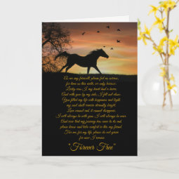 Horse Sympathy Card, Loss of Horse Spiritual Poem Card | Zazzle