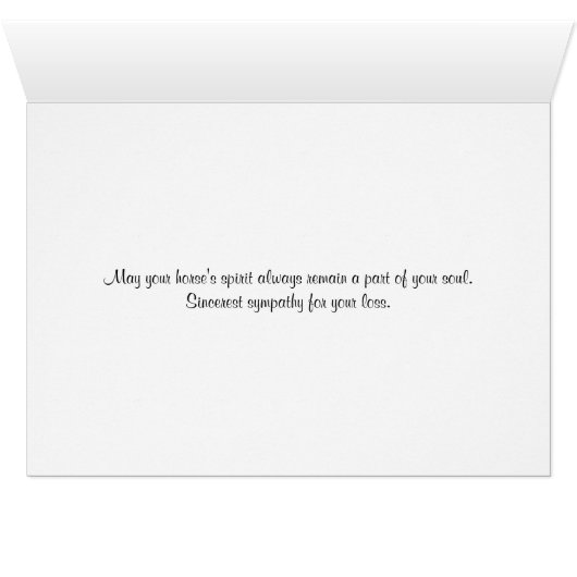 Horse Sympathy Card Spirit of the Horse (Inside Horizontal (Bottom))