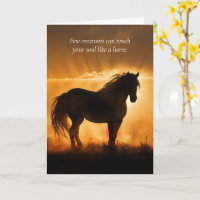 Horse Sympathy Condolences Loss of Horse in Sunset
