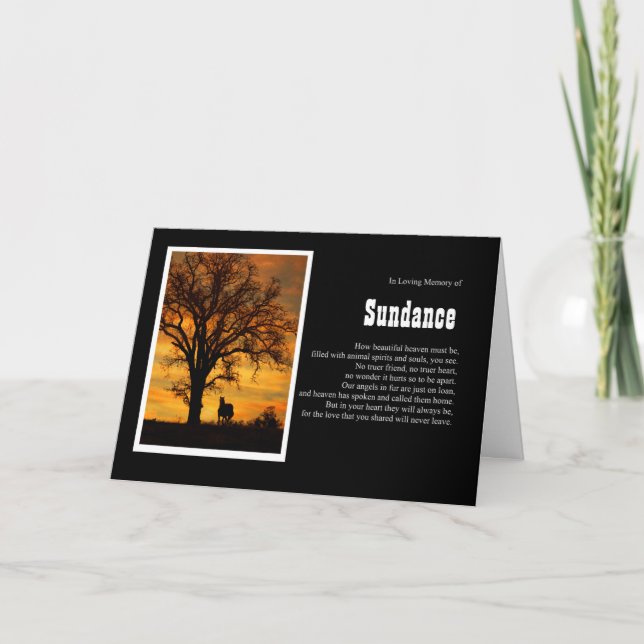 Horse Sympathy Custom Equine Name Spiritual Card (Front)