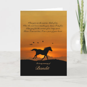 Horse Sympathy Custom Name Spiritual Card