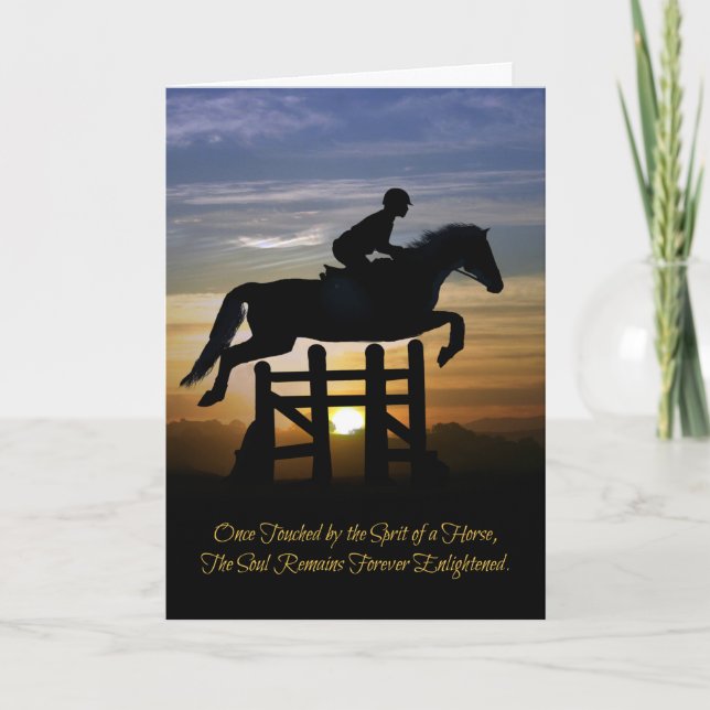 Horse Sympathy Hunter Jumper Show Horse Card (Front)