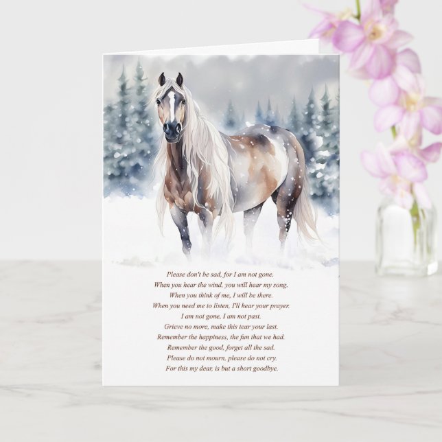Horse Sympathy Loss with Spiritual Poem  Card (Orchid)
