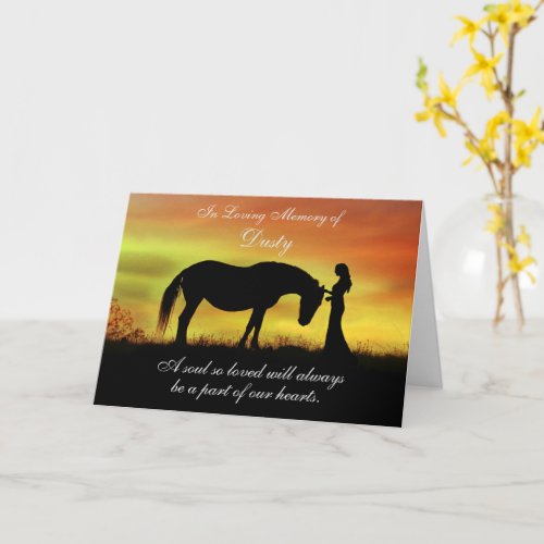 Horse Sympathy Memorial Custom Name Beautiful Card