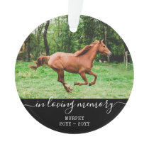Horse Sympathy Memorial Personalized Photo Memory Ornament