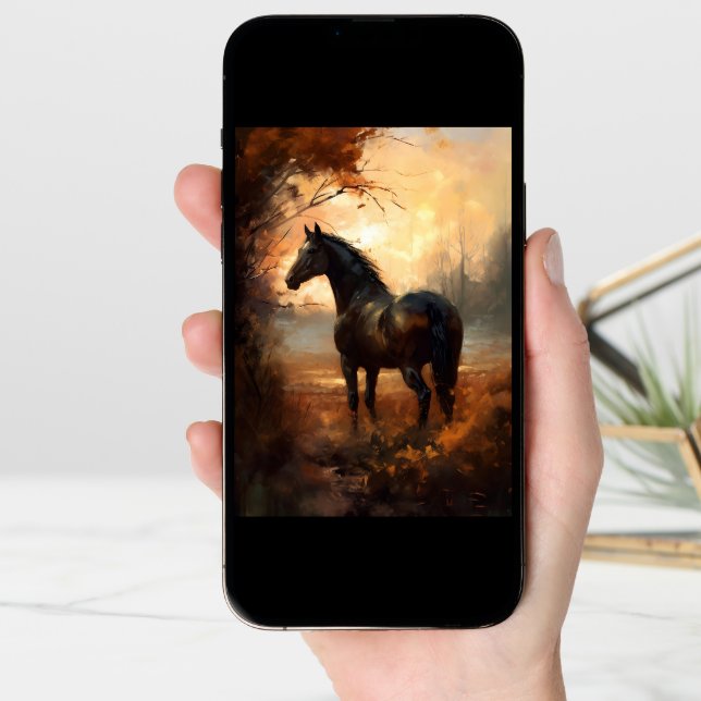 Horse Sympathy Peaceful Sunset Equestrian Card (Front Digital)