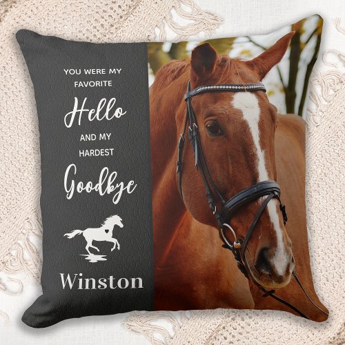 Horse Sympathy Quote _ Horse Loss _ Pet Memorial Throw Pillow