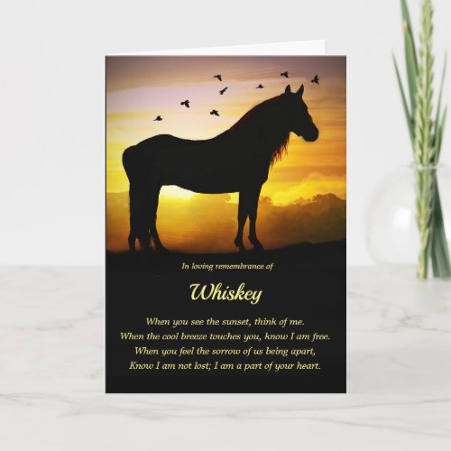 Horse Sympathy Spiritual Horses Name Card