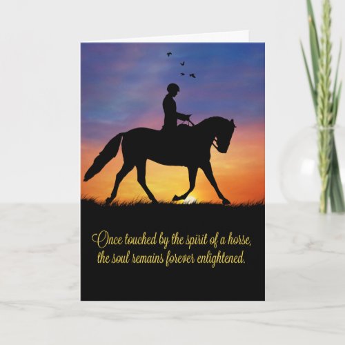 Horse Sympathy with Dressage Rider Card