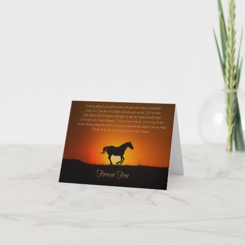 Horse Sympathy with Spiritual Poem Card